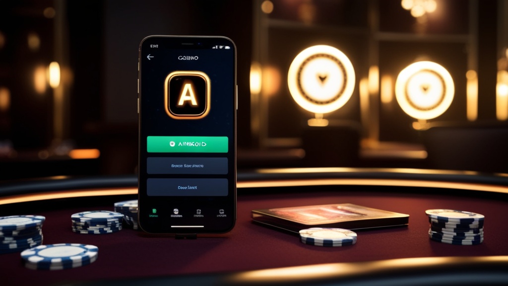 Android telefonon látható app-telepítés egy sötét kaszinóhangulatban