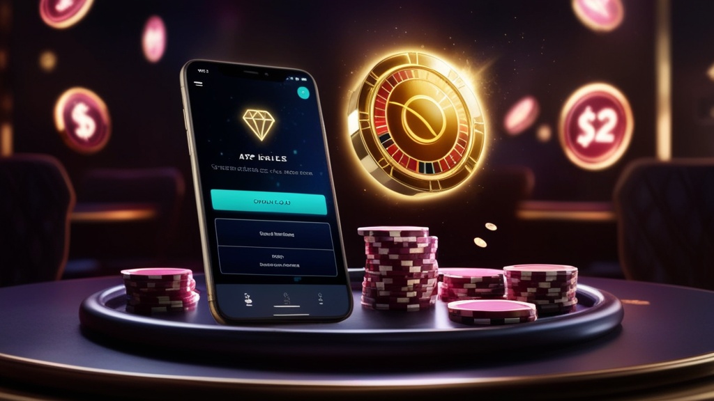 Biztonságos APK-letöltés egy sötét kaszinóhangulatú telefonképernyőn